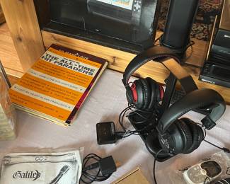 Printer ink, nice comfy headphones, tower light and sheet music.