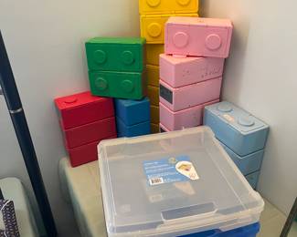 Chubs Lego boxes and storage boxes.
