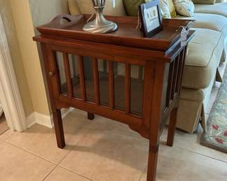 Wood display tea bar cabinet side table