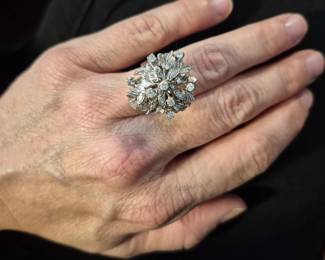 White gold and diamond ring