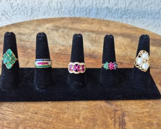 14k Natural Emerald ring, sapphire ruby emerald diamond ring, ruby diamond ring, emerald ruby sapphire ring, pearl gold ring