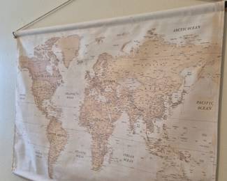 Hanging world map