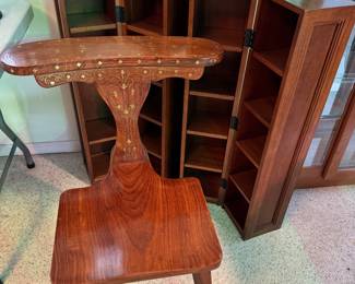Vintage Mid-Century Modern M. Hayat & Bros. Rosewood Chair. Excellent condition with beautiful design pattern.