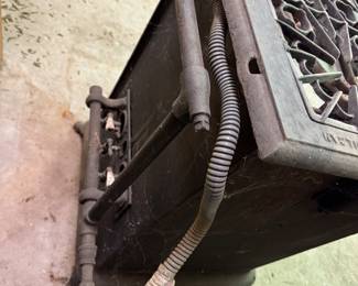 Back View of Vintage Vulcan Stove depicting connection