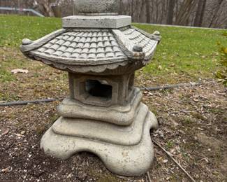 Vintage Stone Pagoda. Tiered tower with multiple eaves designed to accent your home/garden space.