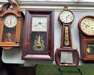 Antique clock collection
Variety of shapes, sizes, conditions. All beautifully designed.