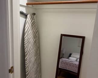 Ironing Board, Iron, Travel Iron, Blow Dryer, Valet Cabinet with mirror.