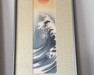 Artist Shoda Koho – Sun and Wave , Wood Block Print