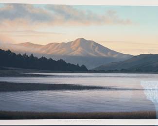 Artist Kathleen Lipinski - 2015 Mt. Tamalpais from Richardson Bay, Limited Edition Giclee, #8/200. 19.5in x 36in Unframed.