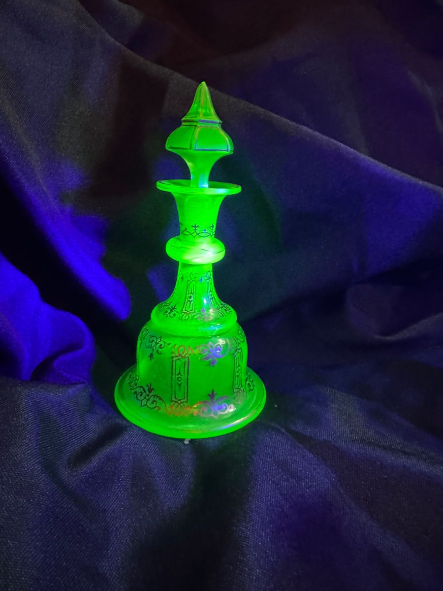 Antique Bohemian uranium perfume bottle