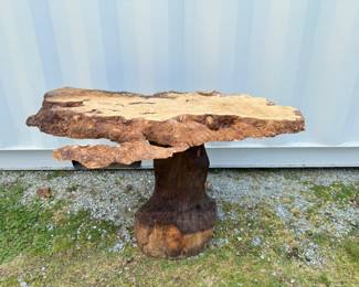 3 HandMadeBurlWoodTableTopwStand
