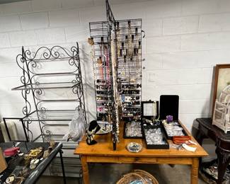 More Costume Jewelry  Iron & Glass Bakers Rack $85
