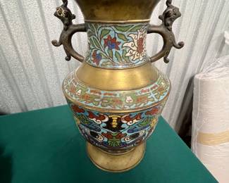 Antique Chinese Bronze & Cloisonne' Vase $85