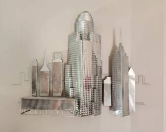 Curtis Jere signed Cityscape wall art, 1989