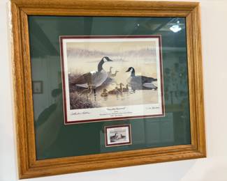 . . . another signed Canada goose print with stamp