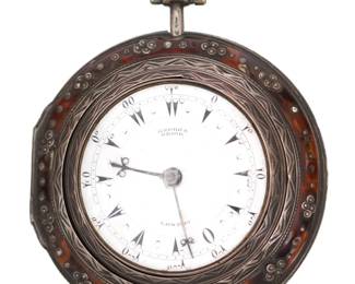 Lot 123: G. Prior Triple Case Tortoiseshell Pocket Watch