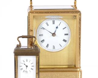 Lot 336: Two Brass Case Carriage Clocks