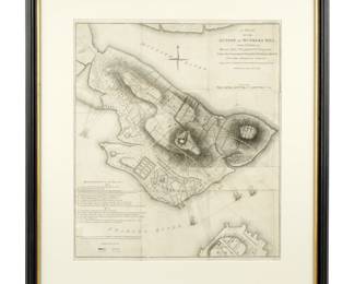 Lot 298: 1793 Action at Bunker Hill Antique Map for Stedman