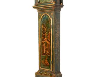 Lot 89a: Edward Muddle English Chinoiserie Tall Case Clock