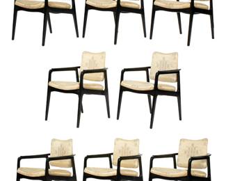 Lot 114: Eight Sigvard Bernadotte Ebonized Dining Chairs
