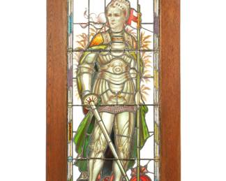 Lot 77: St. George Leaded and Stained-Glass Church Window