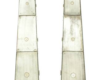 Lot 4: Pair Large 6' Venetian Style Mirrored Obelisks