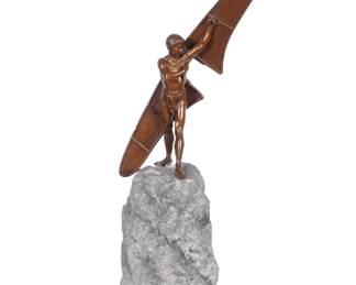 Lot 181: Patinated Bronze Figure of Icarus