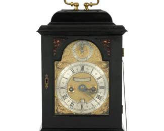 Lot 167: Henry Massy Late 17th C. Ebonized Bracket Clock