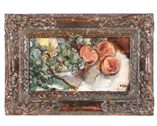 Lot 262: Jeanne Daour Impressionist Still Life of Fruit