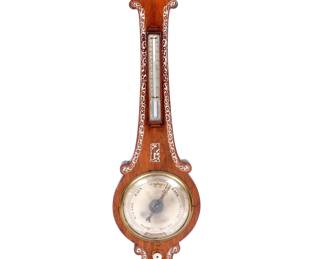 Lot 221: Doublet London Inlaid Rosewood Wheel Barometer