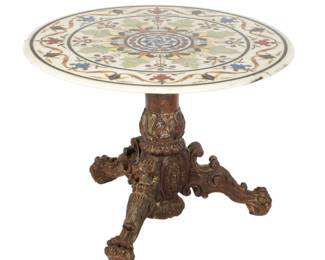Lot 120a: Italian Mosaic Marble Top Center Table