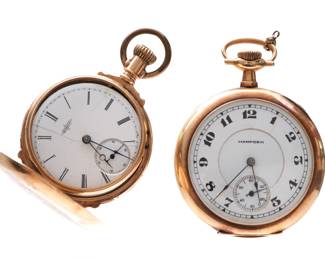 Lot 126: Two Piece Hampden and Elgin 14k Pocket Watches