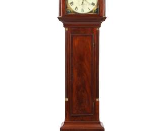 Lot 15: 19th C American Roxbury Mahogany Tall Case Clock