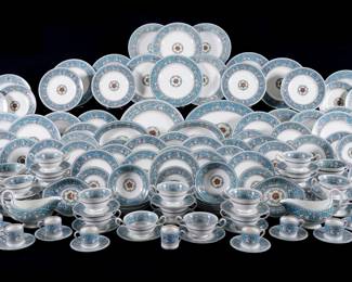 Lot 192: 177-piece Wedgwood Turquoise Florentine China