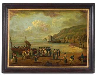 Lot 172: 19th C. Coastal Beach Fishing Boats & Figures