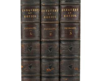 Lot 328: Three Volume Conquest of Mexico by William Prescott Books 1856
