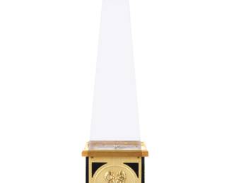 Lot 107a: LeCoultre Egyptian Obelisk 8 Day Desk Clock