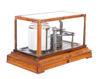 Lot 297: Becker London Oak Case Barograph