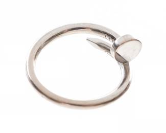 Lot 13: Cartier 18k White Gold Juste Un Clou Nail Ring