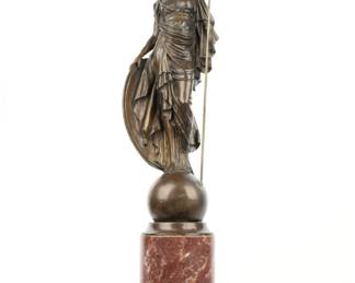 Lot 205: after Cauvet Bronze and Marble Statue of Athena