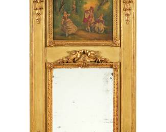 Lot 118: French Miniature Carved Trumeau Mirror
