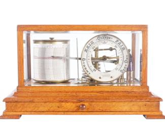 Lot 286: Blackham & Son Wolverhampton Oak Case Barograph