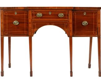 Lot 18: English Georgian Style Inlaid Mahogany Sideboard