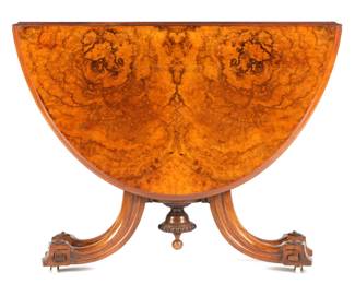 Lot 99: 19th C. English Walnut Drop Leaf Sunderland Table