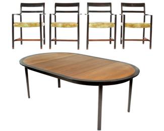 Lot 108: Wormley for Dunbar Extension Dining Table & Chairs