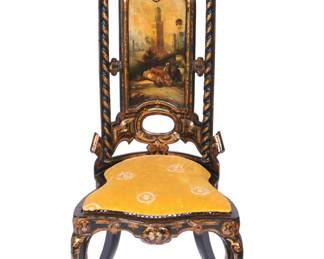 Lot 264: 19th C English Paper Mache Slipper Chair