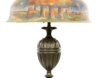 Lot 112: W. Macy Pairpoint Reverse Painted Table Lamp