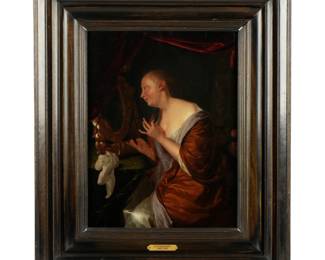 Lot 71: Attr. Godfried Schalcken Lady At Her Toilet