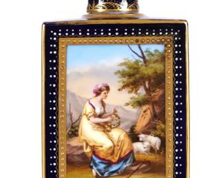 Lot 186: Royal Vienna Hand Painted Porcelain Perfume Bottle
