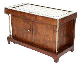 Lot 283: French Tile Top Parquetry Bar